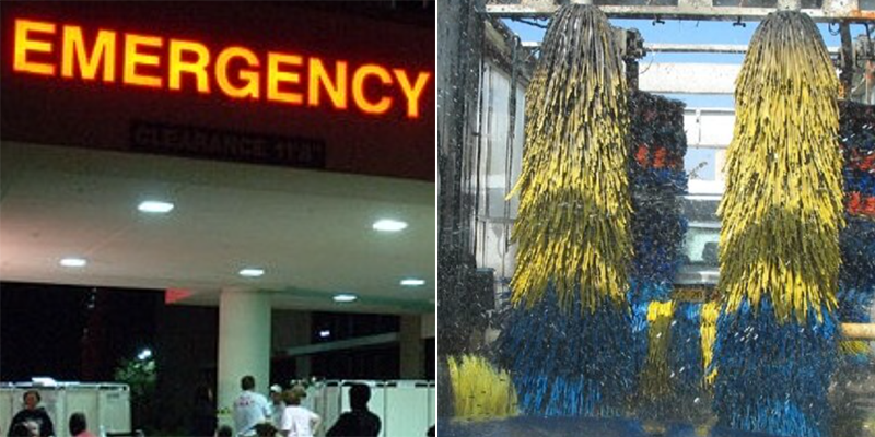 muore incastrato autolavaggio