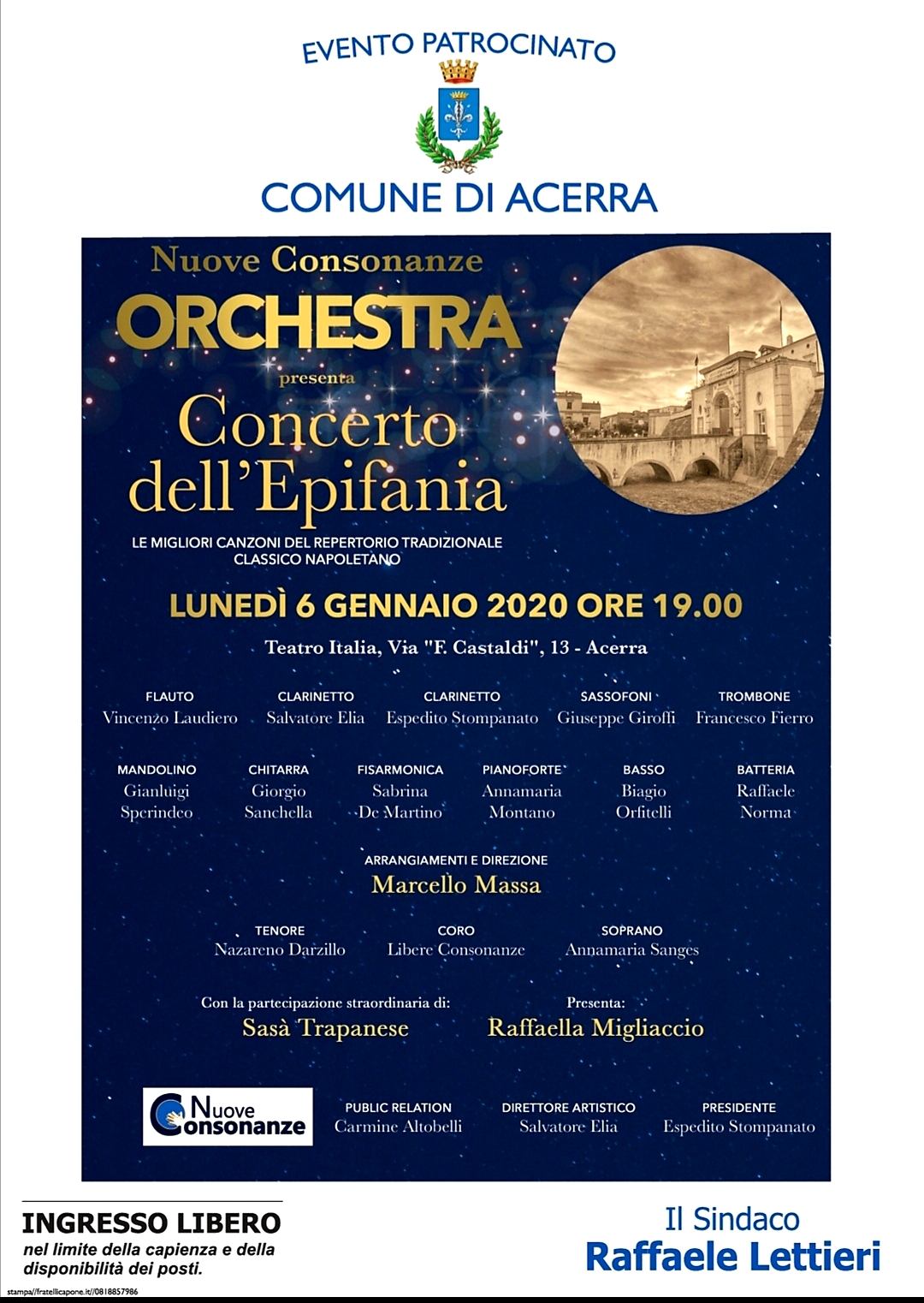 Napoli, ecco il concerto gratuito per l'Epifania: 'Nuove Consonanze Orchestra'