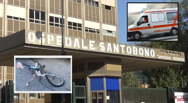 Cade dalla bici e batte la testa, bimbo di 9 anni in fin di vita al Santobono di Napoli