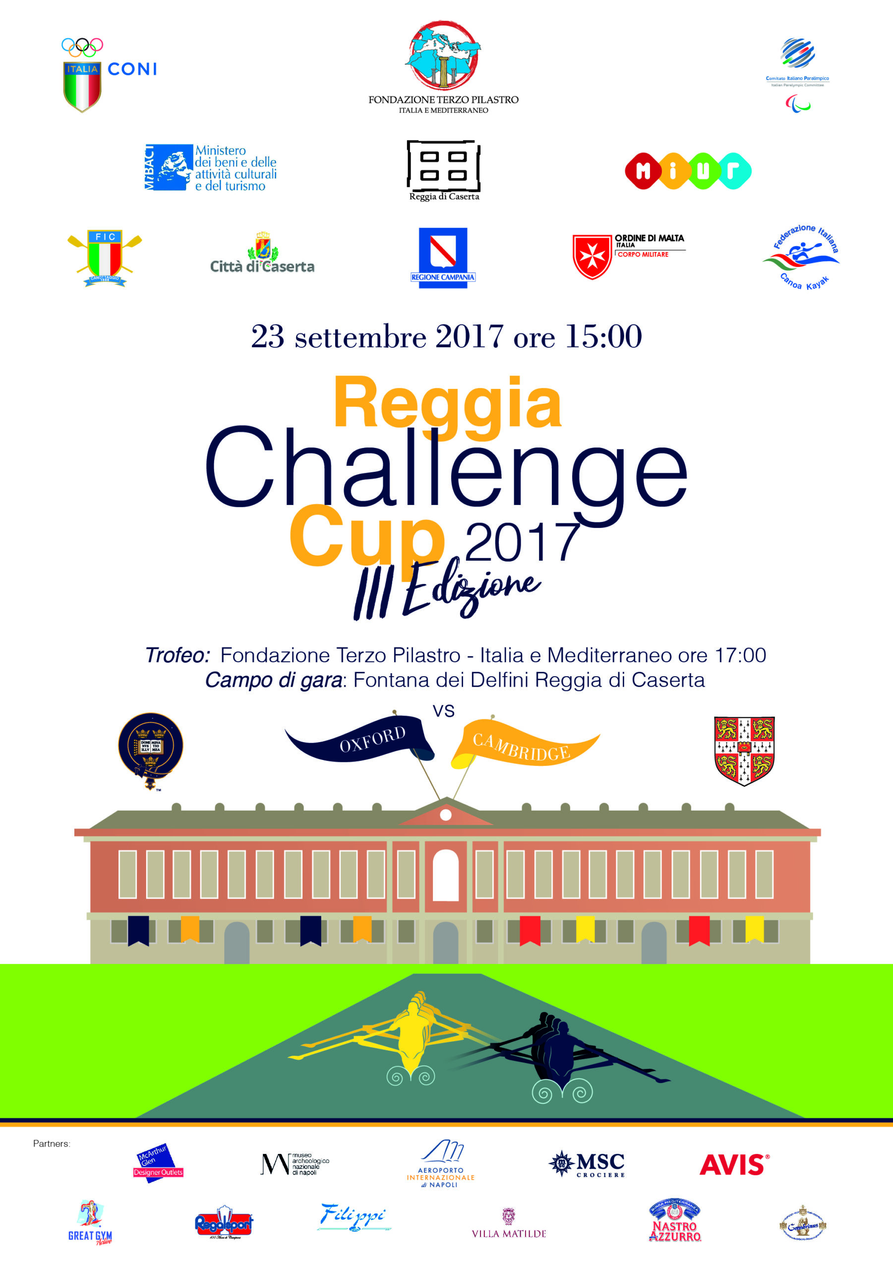 Reggia Challenge Cup 2017, sabato 23 settembre alla Reggia di Caserta