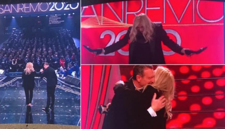 Sanremo, Ariston in delirio. Amadeus l'annuncia e Mara Venier scende le scale a piedi nudi