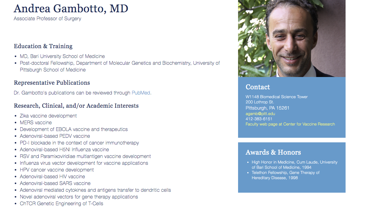 È italiano il ricercatore che ha guidato il team per la scoperta del vaccino anti-covid19: chi è Andrea Gambotto