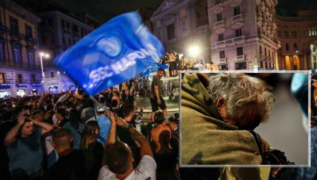 Tifosi del Napoli conoscono clochard durante i festeggiamenti e gli offrono un posto dove dormire 
