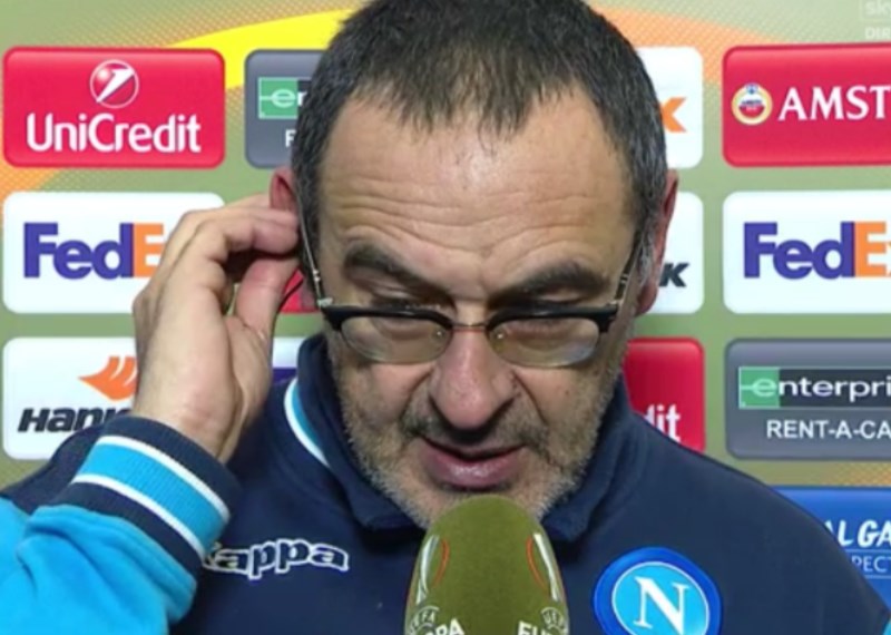 Il "Sarri furioso", l'allenatore del Napoli non è affatto contento della prestazione della squadra