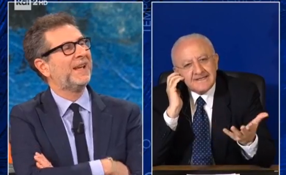 De Luca lo chiama "fratacchione" e Fazio si indispettisce: "Si è montato la testa" 