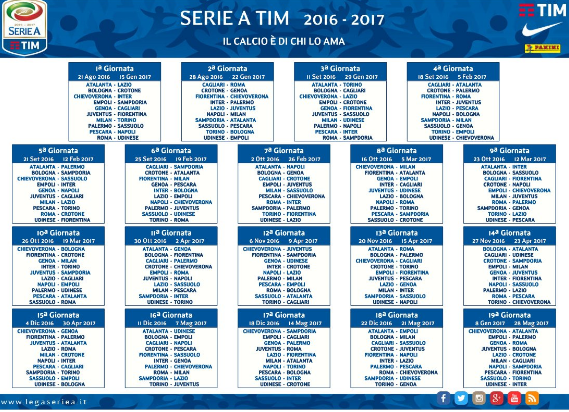 calendario serie a tim