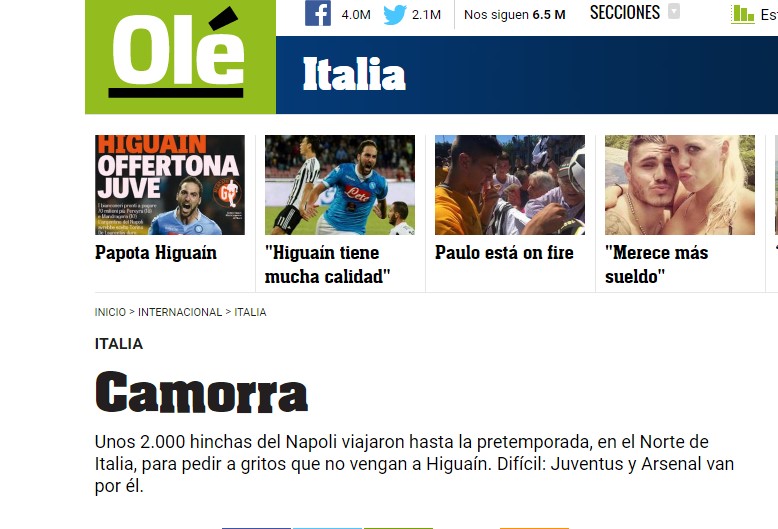 camorra olè higuain
