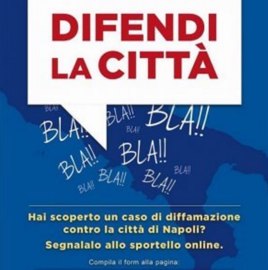 Comune di Napoli apre uno sportello per segnalare diffamazioni contro la città