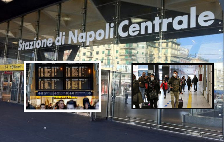 Coronavirus, controlli alla stazione di Napoli per i passeggeri giunti da Milano