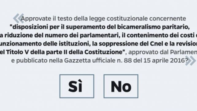 Costituzionale, domani si vota il referendum: ecco cosa dice la riforma