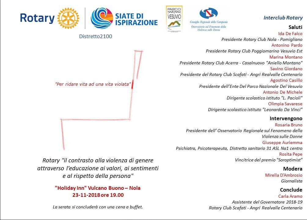 Il Rotary Club per la "Giornata contro la violenza sulle donne"