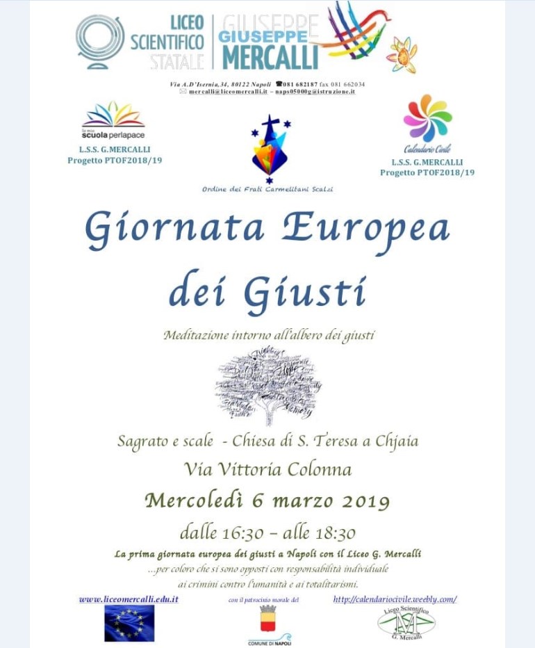 Napoli, il Liceo Mercalli protagonista della "Giornata europea dei Giusti"
