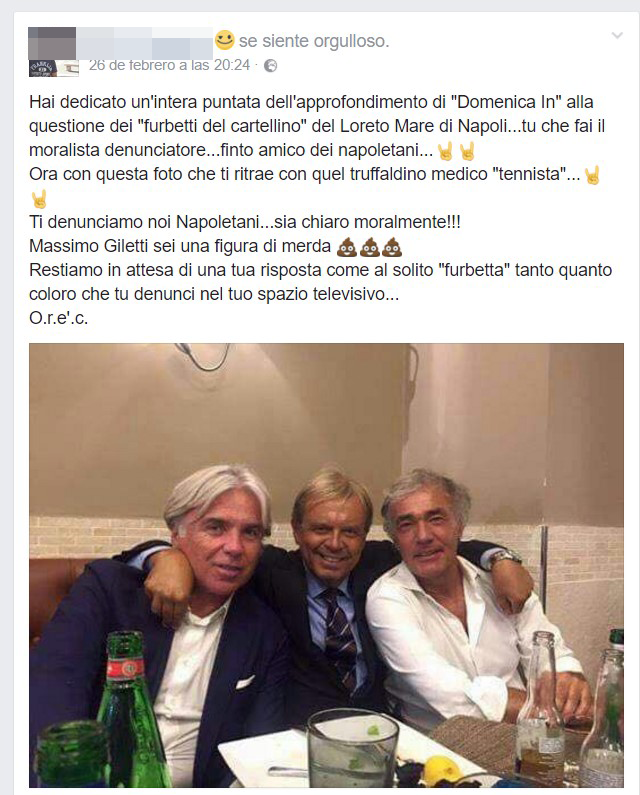 Massimo Giletti fotografato con Tommaso Ricozzi "il furbetto del cartellino"