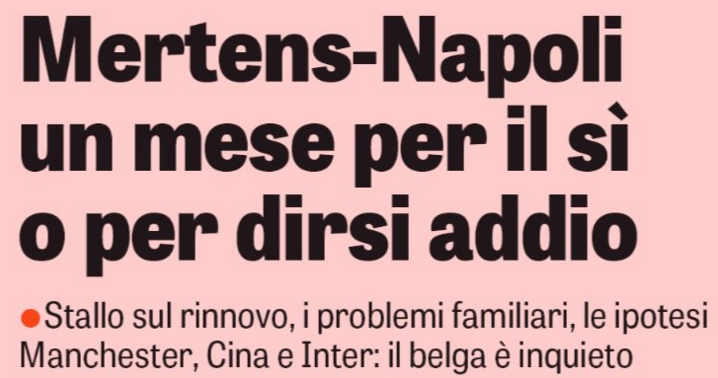 Mertens, mese decisivo per il futuro: "o resta o va via"