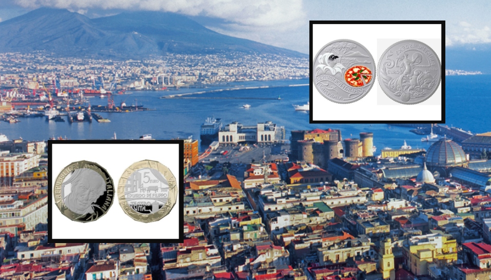 Pizza, mozzarella ed Eduardo: l'omaggio a Napoli della Zecca di Stato