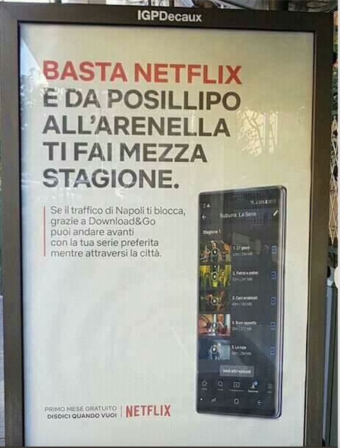 "Netflix" geniale la nuova campagna alle fermate del bus