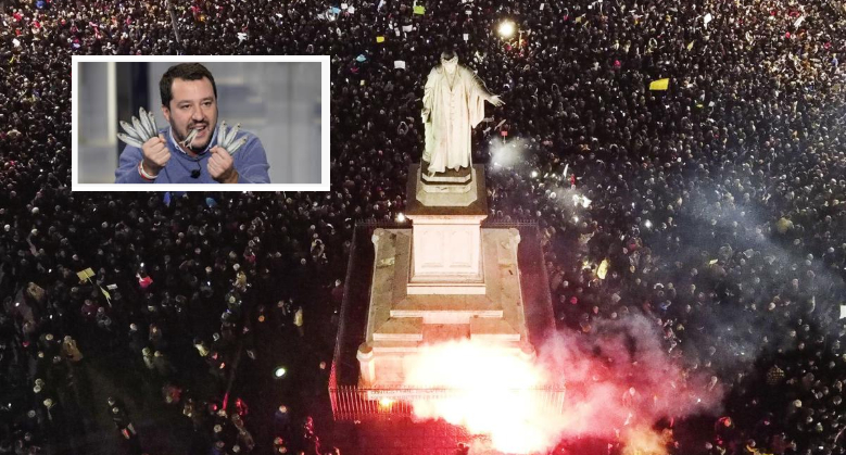 Napoli accende la sfida a Salvini: il 18 febbraio evento della Lega e manifestazione delle Sardine