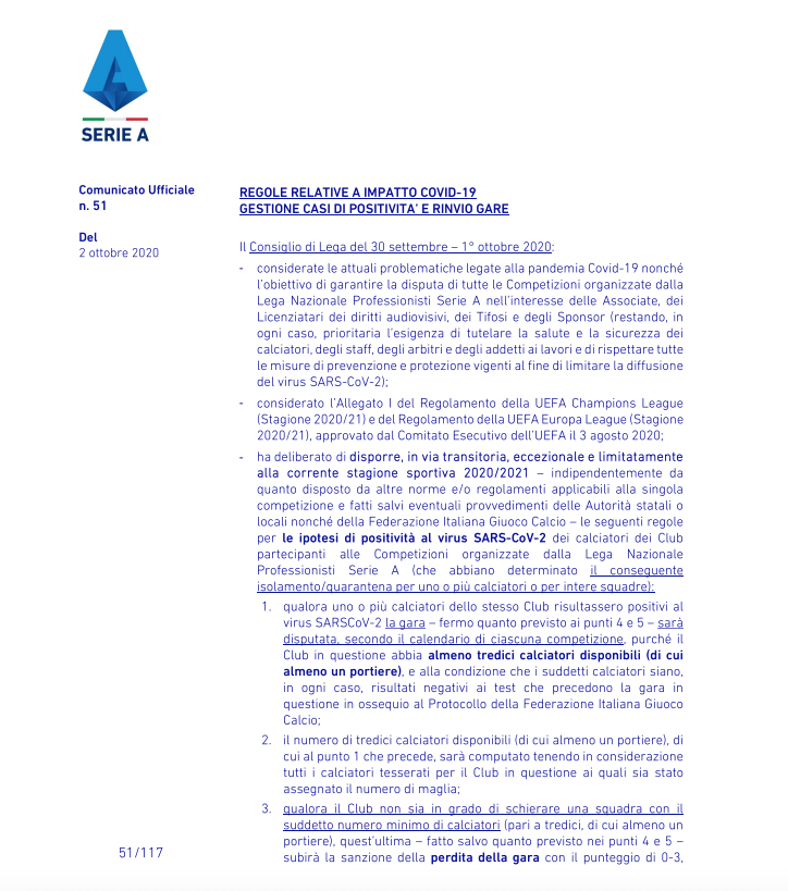 L'Asl 'isola' il Napoli, gli azzurri perderanno a tavolino? Cosa afferma il regolamento