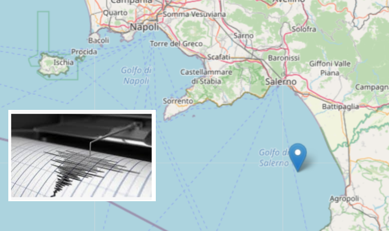 Terremoto in Campania, trema la terra al largo del Golfo: la scossa rilevata dall'INGV