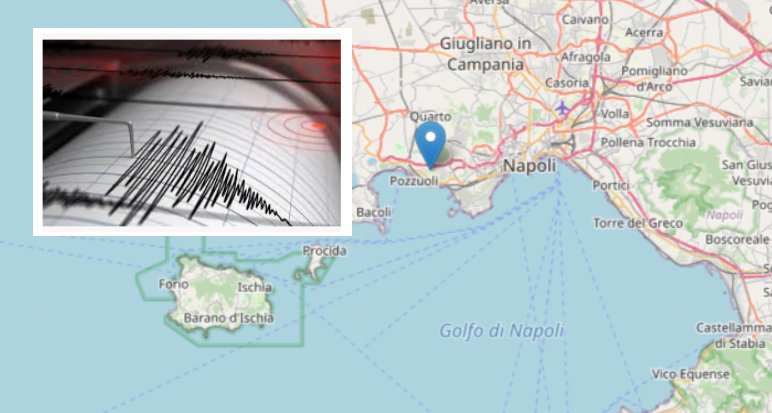 Terremoto a Pozzuoli, scossa avvertita anche a Napoli: magnitudo 2.6