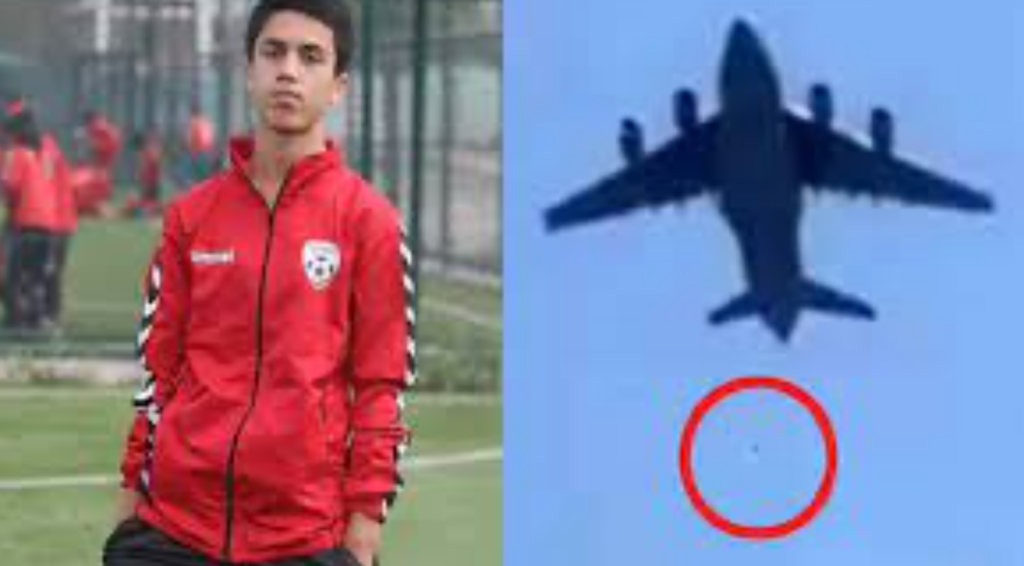 Zaki Anwari, il giovane calciatore afghano si aggrappa all’aereo e cade nel vuoto