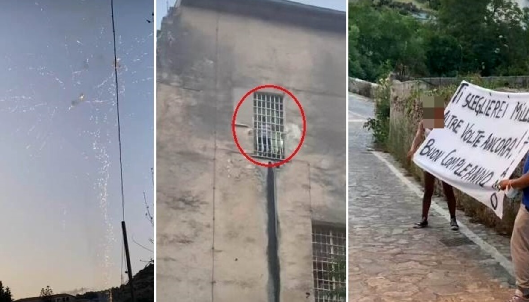 Eè il compleanno del detenuto: fuori dal carcere festa e fuochi d'artificio 