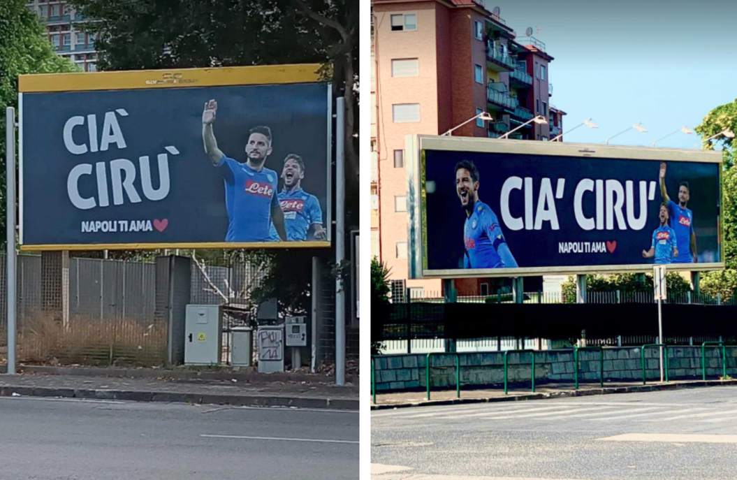 L amore di Napoli per Dries Mertens cartelloni in citt per