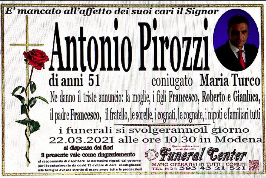 Lutto a Giugliano, Antonio Pirozzi muore a 51 anni e lascia moglie e tre figli