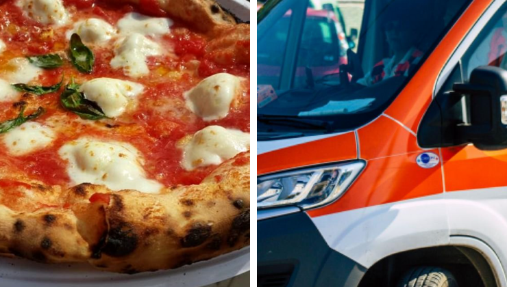 Mangia una pizza con gli amici e muore
