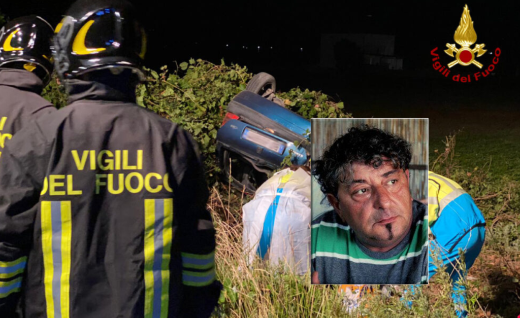 Drammatico incidente, auto fuori strada finisce in un campo: Giuseppe muore a 58 anni