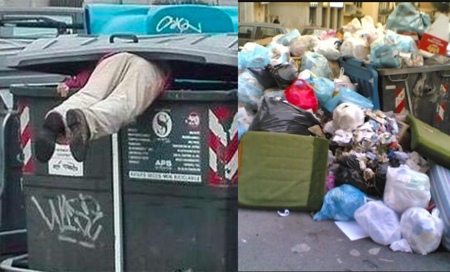 morto nel cassonetto della spazzatura