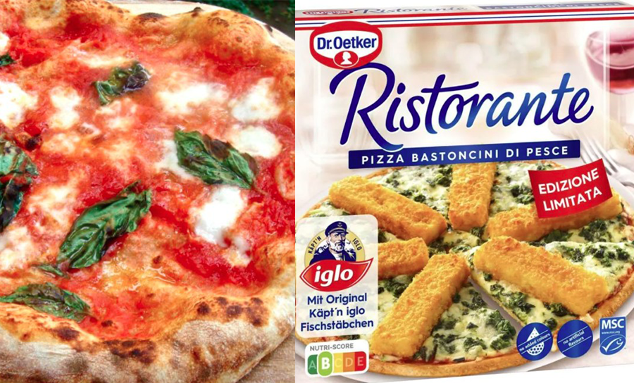 pizza ai bastoncini di pesce