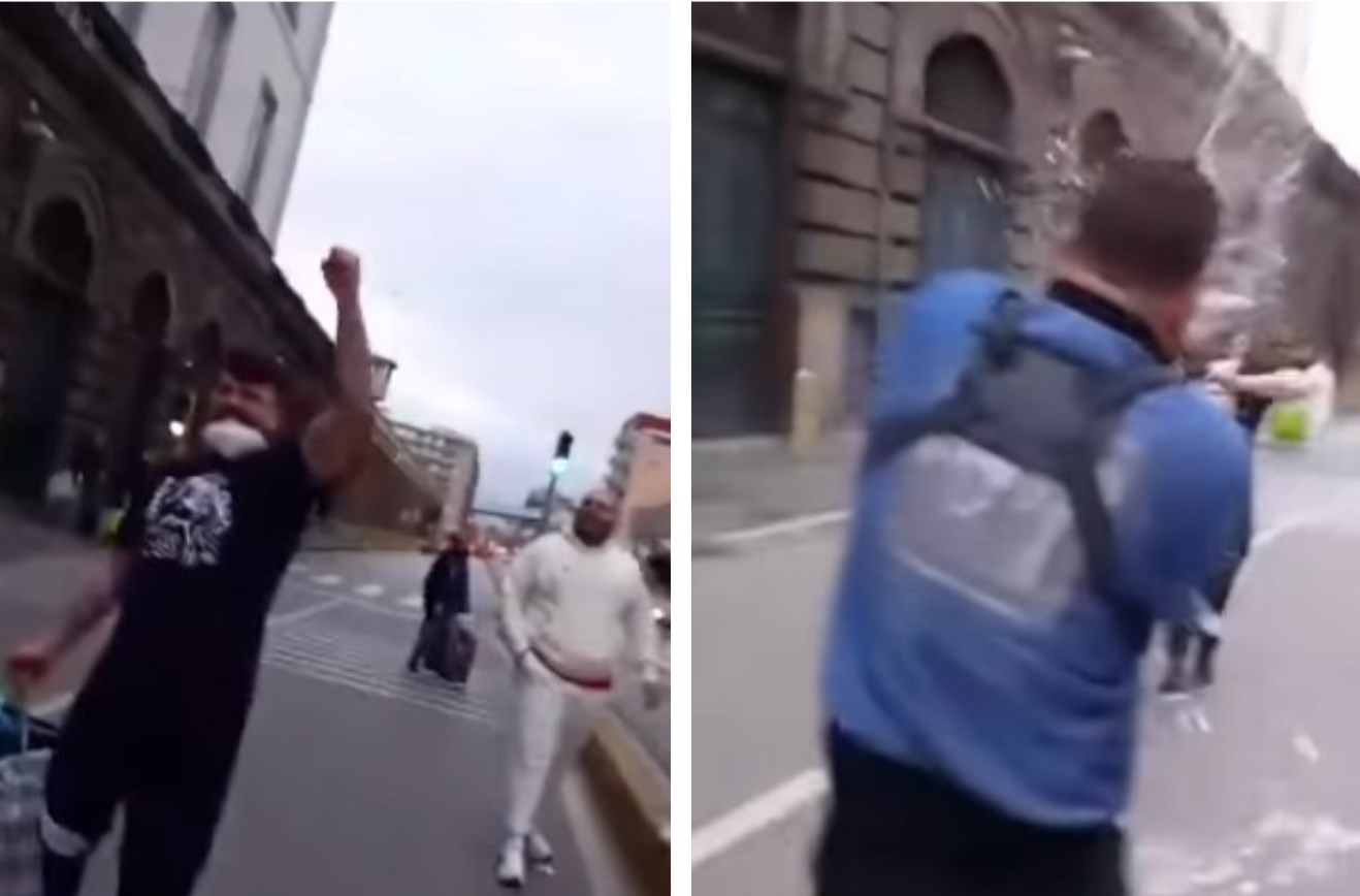 Brinda con champagne la scarcerazione