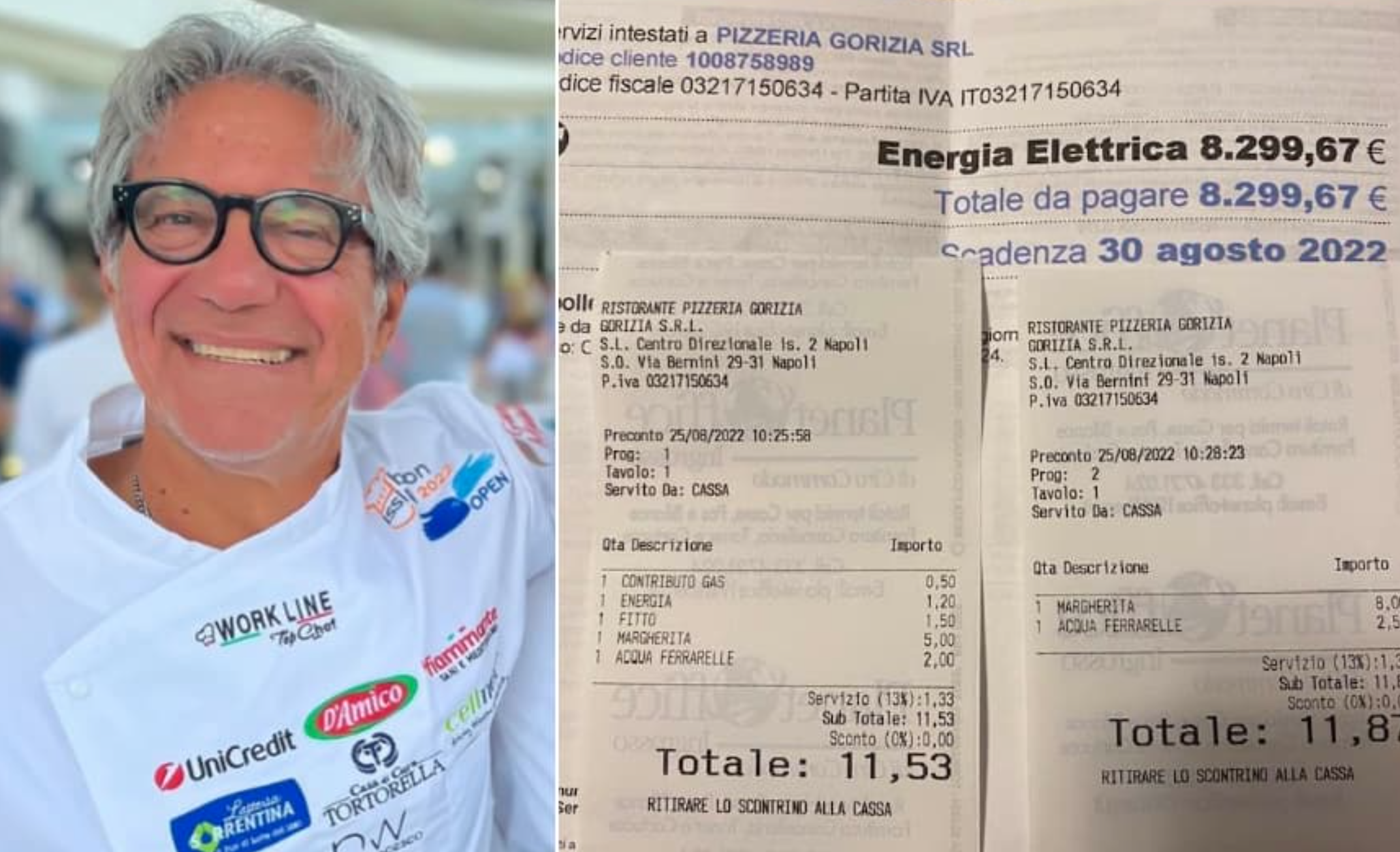 Napoli, storica pizzeria e scontrino "caro bolletta", la provocazione: la pizza con l'extra per pagare il gas!