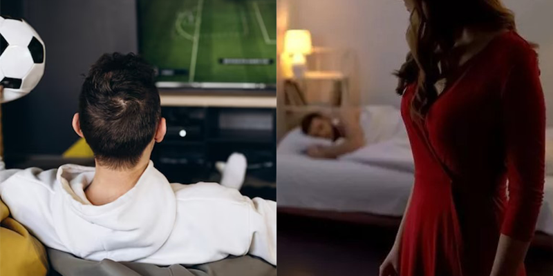 marito guarda il calcio lei si fa amante